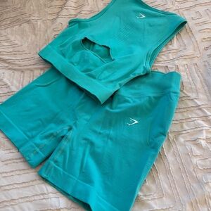 Gymshark Teal Sweat Seamless Set